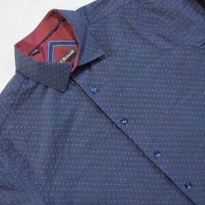 Lief Horsens Sz M  Blue Patterned Men's Shirt Cotton Blend